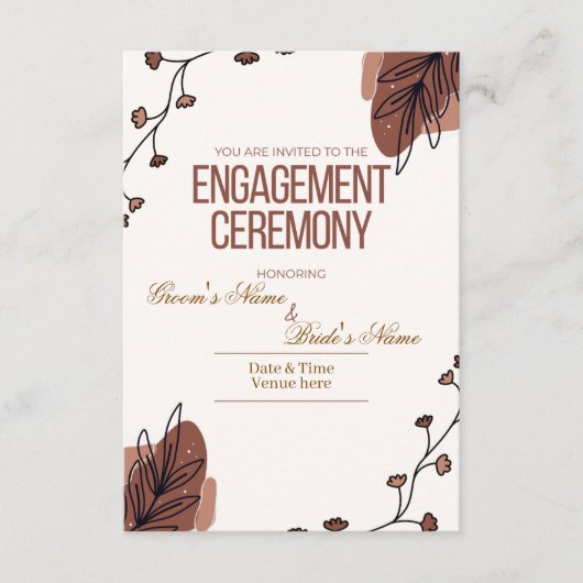 Invitation de fiançailles Moderne Boho (Devant)