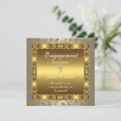 invitation de fiançailles or argent blanc antique (Debout devant)