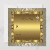 invitation de fiançailles or argent blanc antique (Dos)