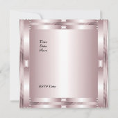 Invitation de fiançailles rose déco florale (Dos)