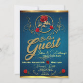 Invitation de Fiançailles Rose enchantée (Devant)