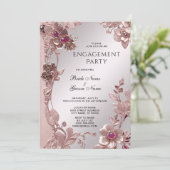 Invitation de Fiançailles rose orné (Debout devant)