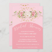 Invitation de Fiançailles Rose Pâle avec Doré (Devant / Derrière)