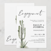 Invitation de Fiançailles succulents Cactus modern (Devant / Derrière)