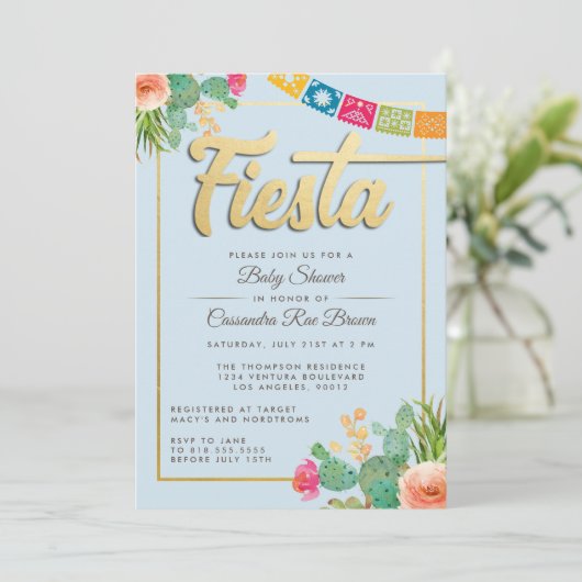 Invitation de Fiesta Baby shower (Debout devant)