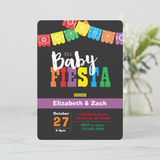 Invitation de Fiesta Baby shower (Debout devant)
