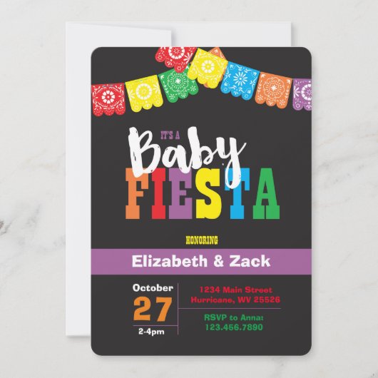 Invitation de Fiesta Baby shower (Devant)