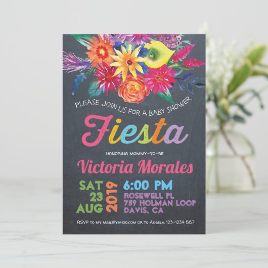 Invitation de Fiesta Baby shower Party (Debout devant)