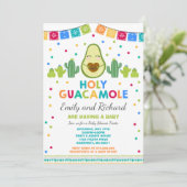 Invitation de Fiesta Baby shower Saint-Guacamole (Debout devant)