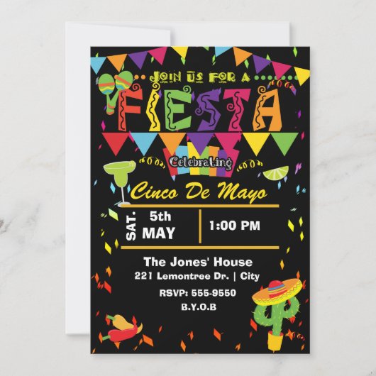 Invitation de Fiesta Cinco De Mayo (Devant)