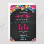 INVITATION DE FIESTA DE BABY SHOWER (Devant / Derrière)
