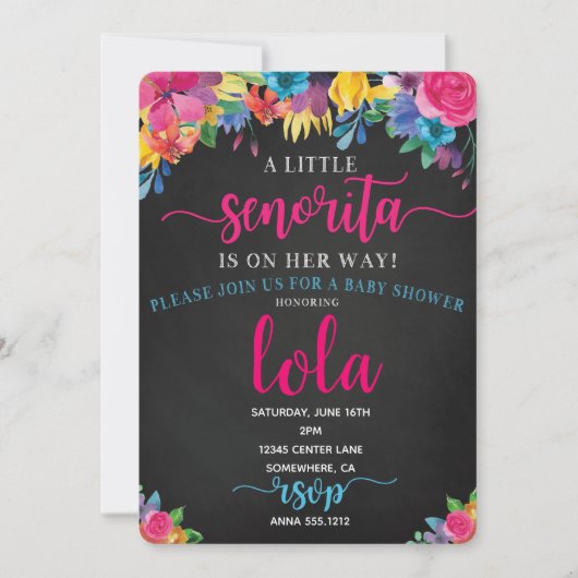 INVITATION DE FIESTA DE BABY SHOWER (Devant)
