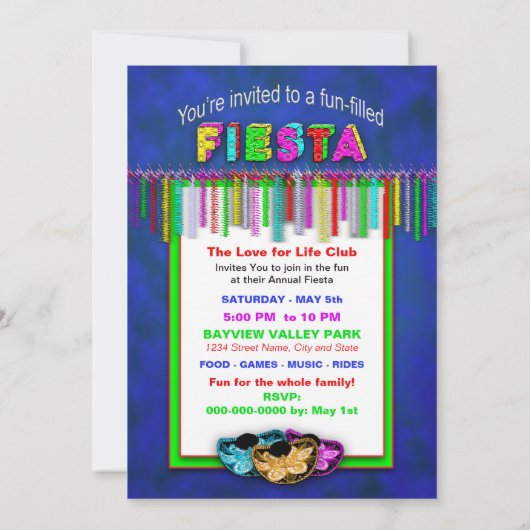 INVITATION DE FIESTA PARTY - CINCO DE MAY0 - BRILL (Dos)