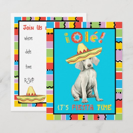 Invitation de Fiesta Weimaraner (Devant / Derrière)