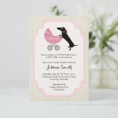 Invitation de fille Baby shower Dachshund (Debout devant)