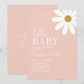 Invitation de fille Baby shower Daisy (Devant / Derrière)