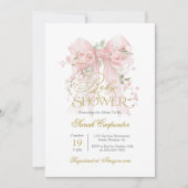 Invitation de fille Baby shower de cabot rose (Devant)