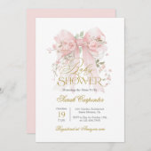 Invitation de fille Baby shower de cabot rose (Devant / Derrière)