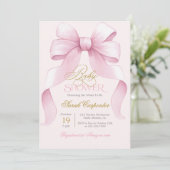 Invitation de fille Baby shower de cabot rose (Debout devant)