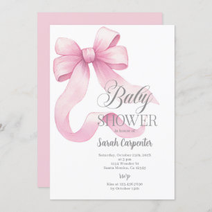 Invitation de fille Baby shower de la ceinture ros
