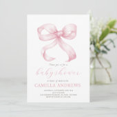 Invitation de fille Baby shower de la ceinture ros (Debout devant)