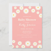 Invitation de fille Baby shower Rose Daisy (Devant)
