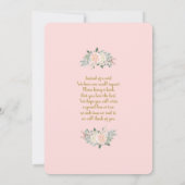 Invitation de fille Baby shower rose hiver (Dos)