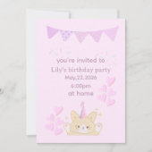 Invitation de fille d'anniversaire | carte personn (Devant)
