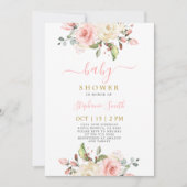 Invitation de fille de Baby shower rose pâle (Devant)