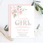 Invitation de fille de Baby shower rose pâle<br><div class="desc">Fille d'invitation de Baby shower rose pâle</div>