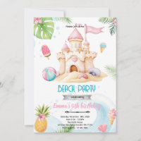 Invitation de fille de château de sable