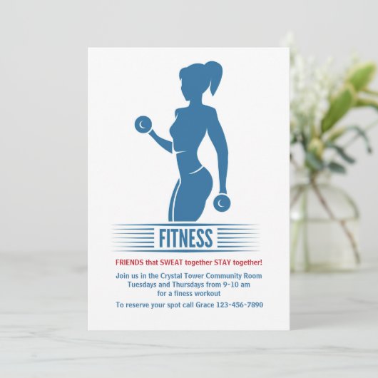 Invitation de fille de forme physique (Debout devant)