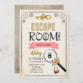 Invitation de fille de la chambre d'évasion (Devant / Derrière)
