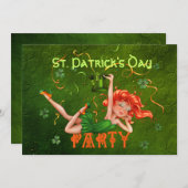 Invitation de fille de la fête shamrock - Personna (Devant / Derrière)