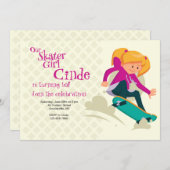 Invitation de fille de patineur (Devant / Derrière)