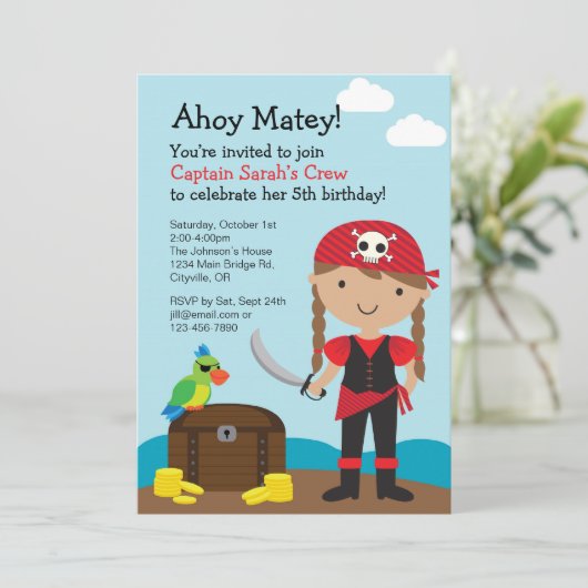 Invitation de fille de pirate (Debout devant)