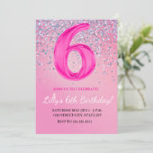 Invitation de fille de sixième anniversaire (Debout devant)