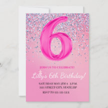 Invitation de fille de sixième anniversaire