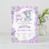 Invitation de fille éléphante, Floral rustique, vi (Debout devant)
