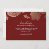 Invitation de fille Mariage de automne Feuille d'o (Dos)