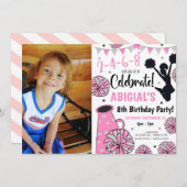 Invitation de fille Pom-pom girl (Devant / Derrière)