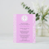 Invitation de fille rose Baptême (Debout devant)