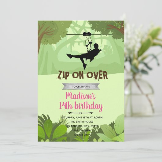 Invitation de fille Zipline (Debout devant)