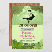 Invitation de fille Zipline (Devant / Derrière)