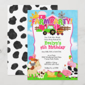 Invitation de filles à la ferme - Anniversaire de (Devant / Derrière)