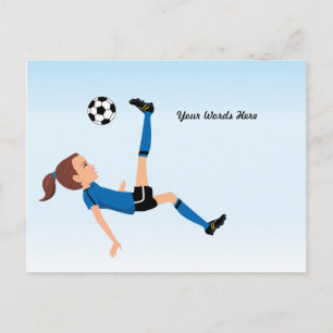 Invitation de filles au football pour une carte po