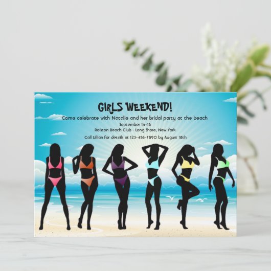 Invitation de filles bikini (Debout devant)