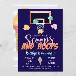 Invitation de filles de basket-ball de Scoops et H