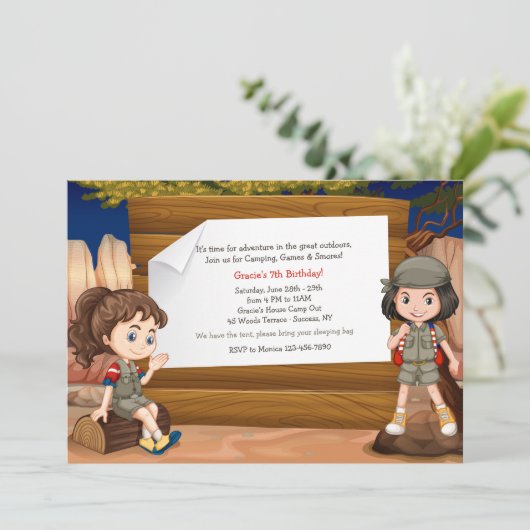 Invitation de filles de camping (Debout devant)