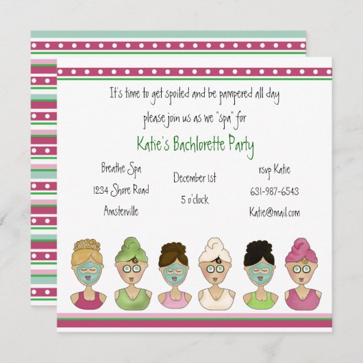 Invitation de filles Spas (Devant / Derrière)